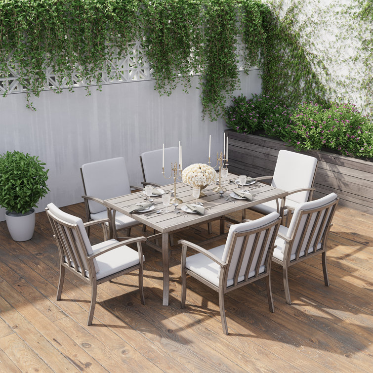 Gray outdoor dining online chairs